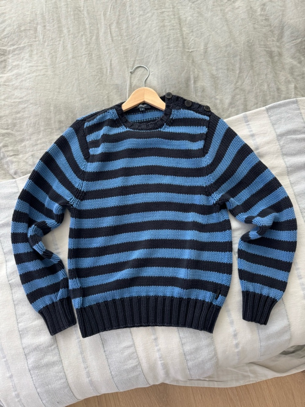 Burberry London striped sweater blue and black size medium but small fit